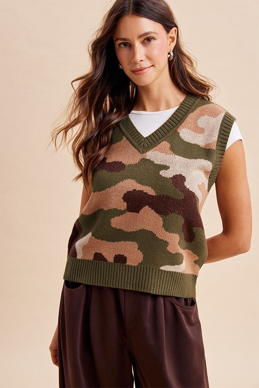 Talulah Camouflage Sweater Vest