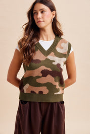 Talulah Camouflage Sweater Vest