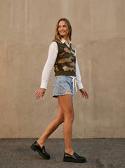 Talulah Camouflage Sweater Vest