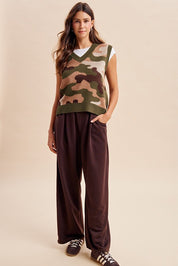 Talulah Camouflage Sweater Vest