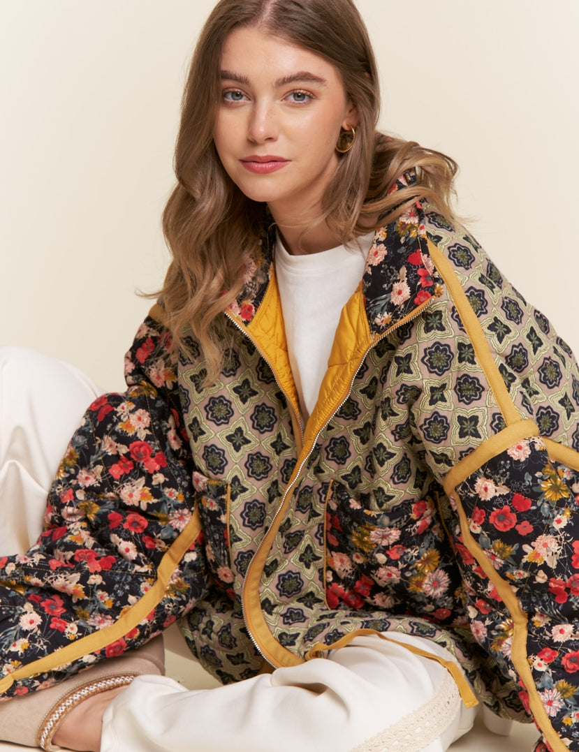 Tamarack Patchwork Quilted Bomber Jacket