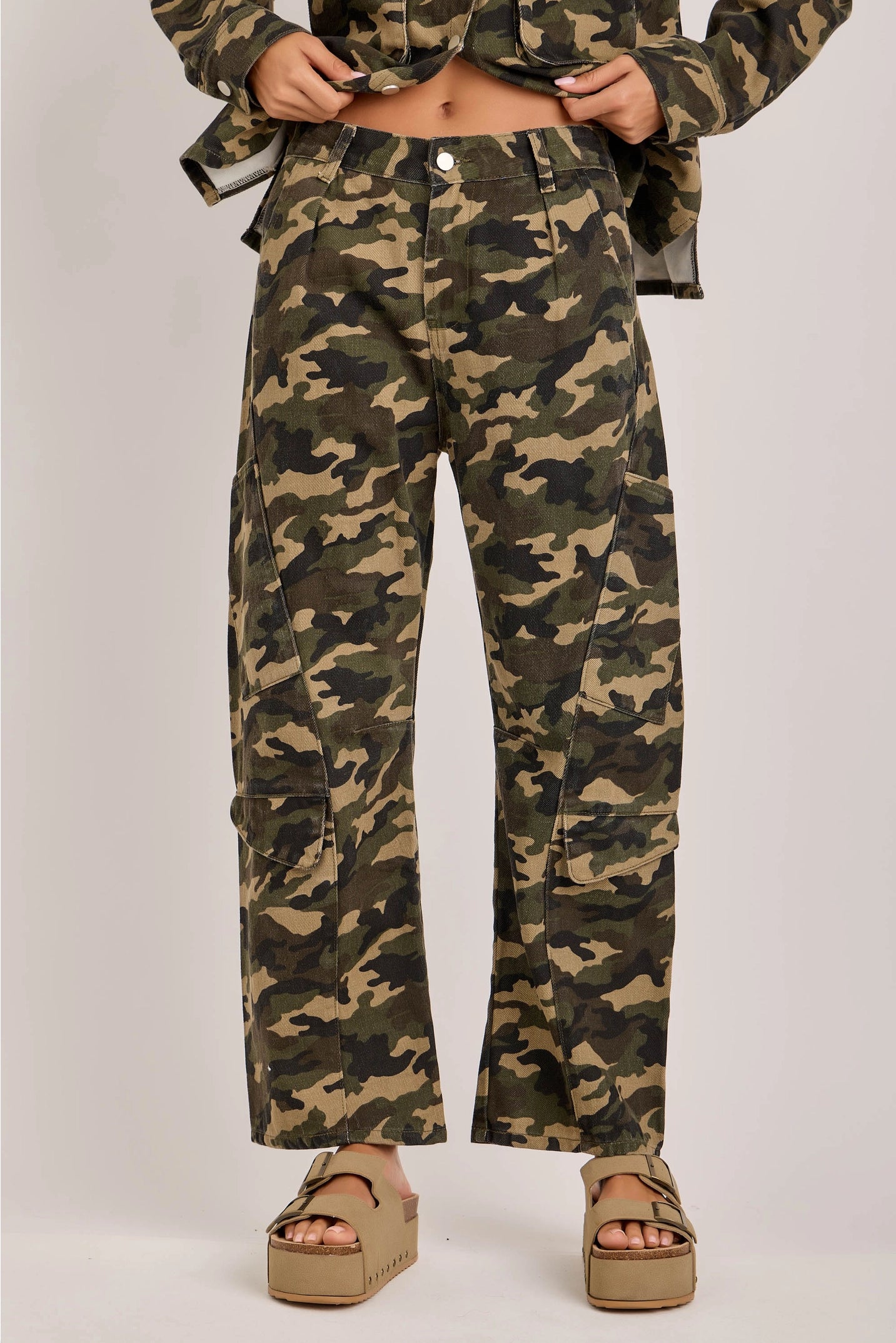 Terrain Mid-Rise Camo Cargo Pants with Utility Pockets
