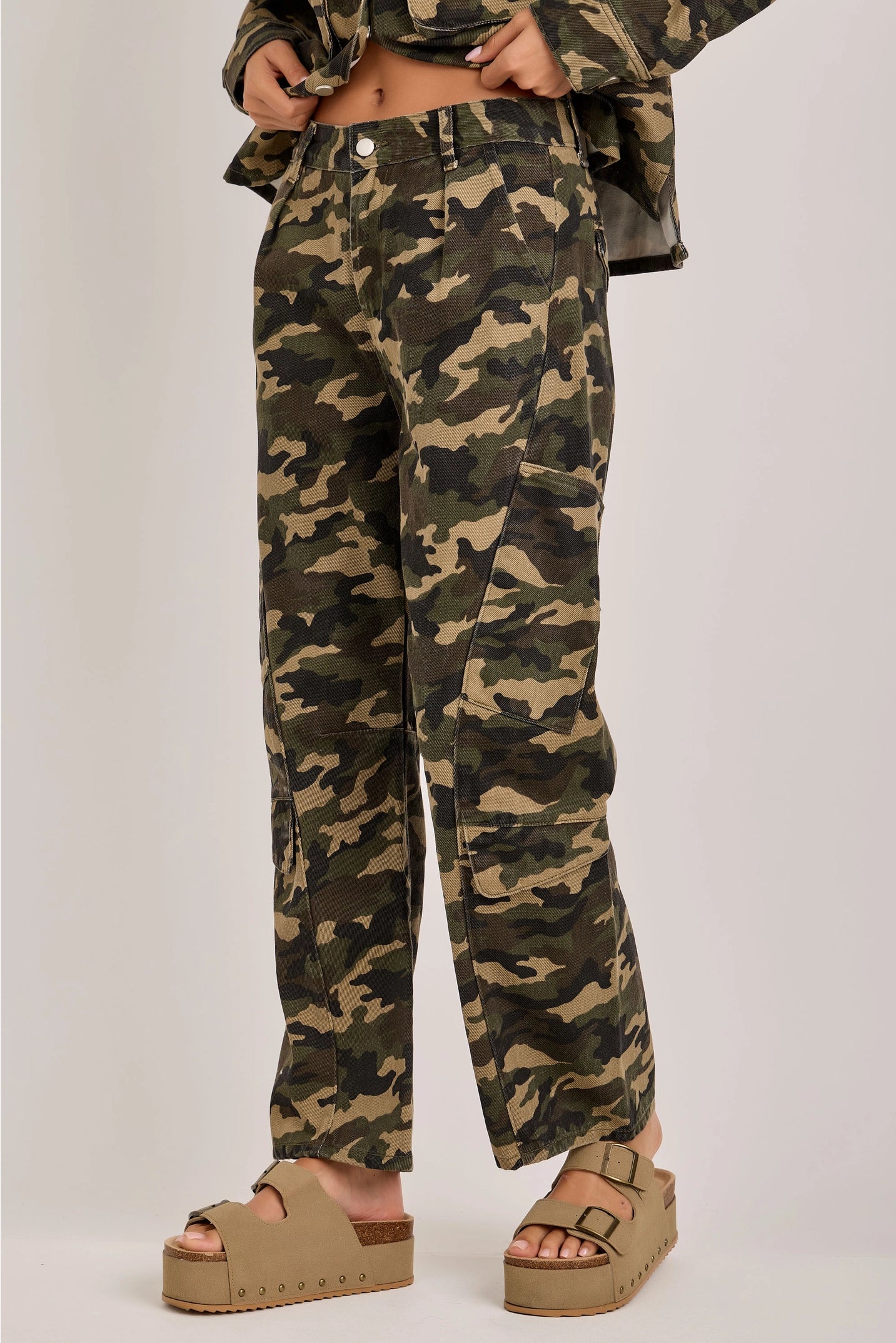 Terrain Mid-Rise Camo Cargo Pants with Utility Pockets