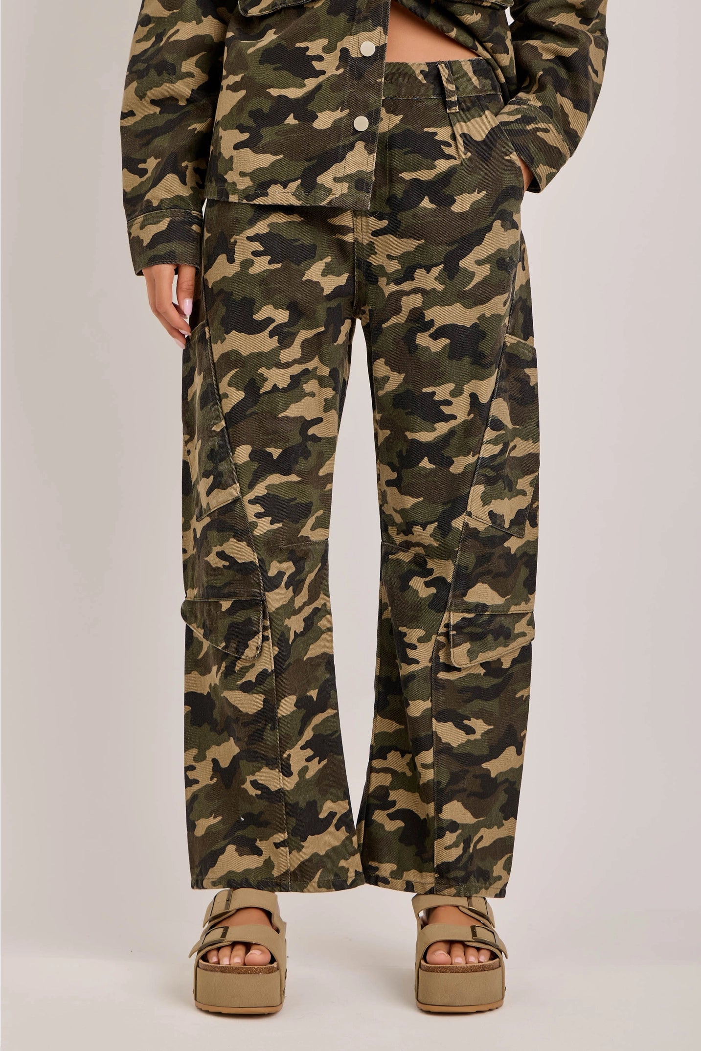 Terrain Mid-Rise Camo Cargo Pants with Utility Pockets