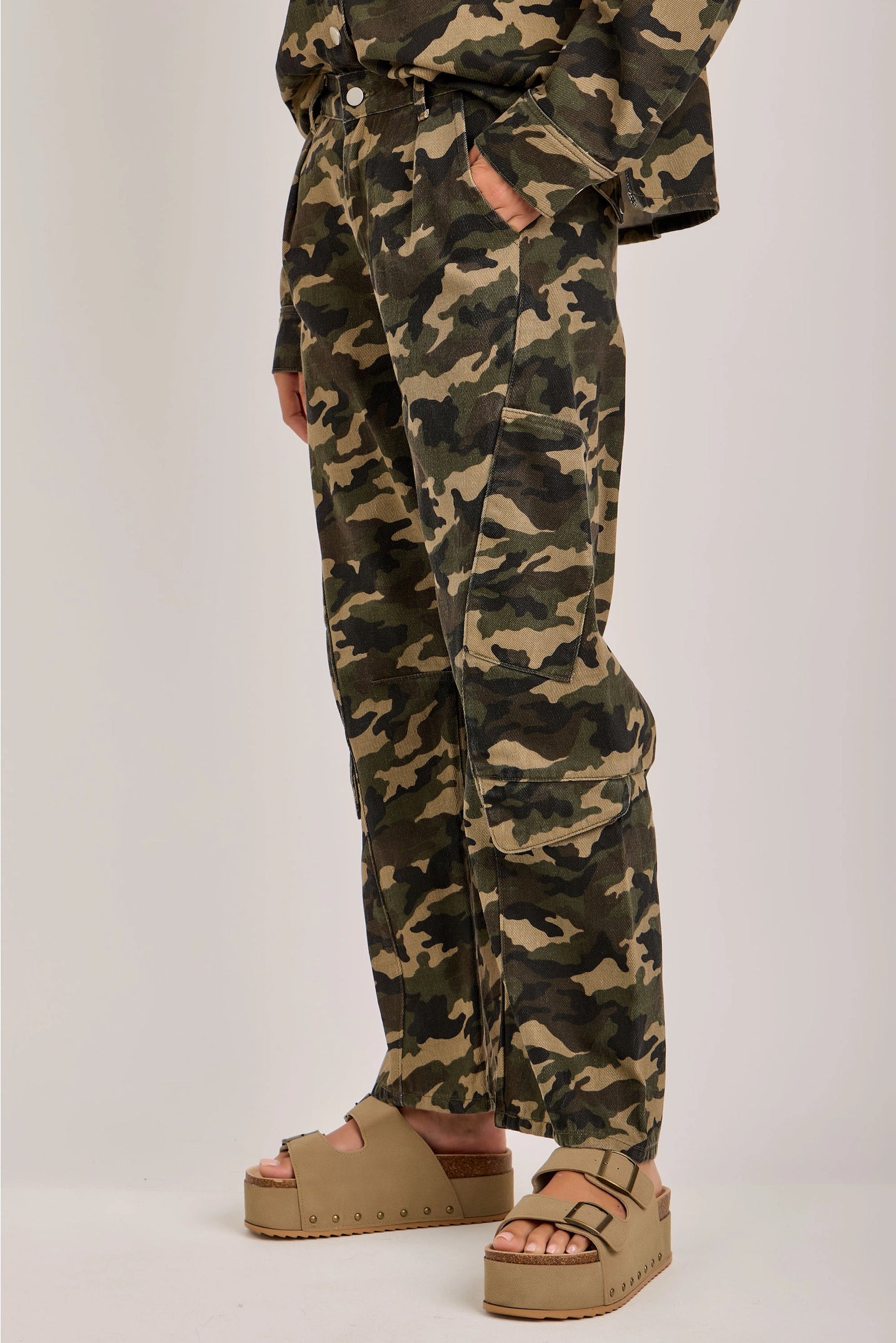 Terrain Mid-Rise Camo Cargo Pants with Utility Pockets