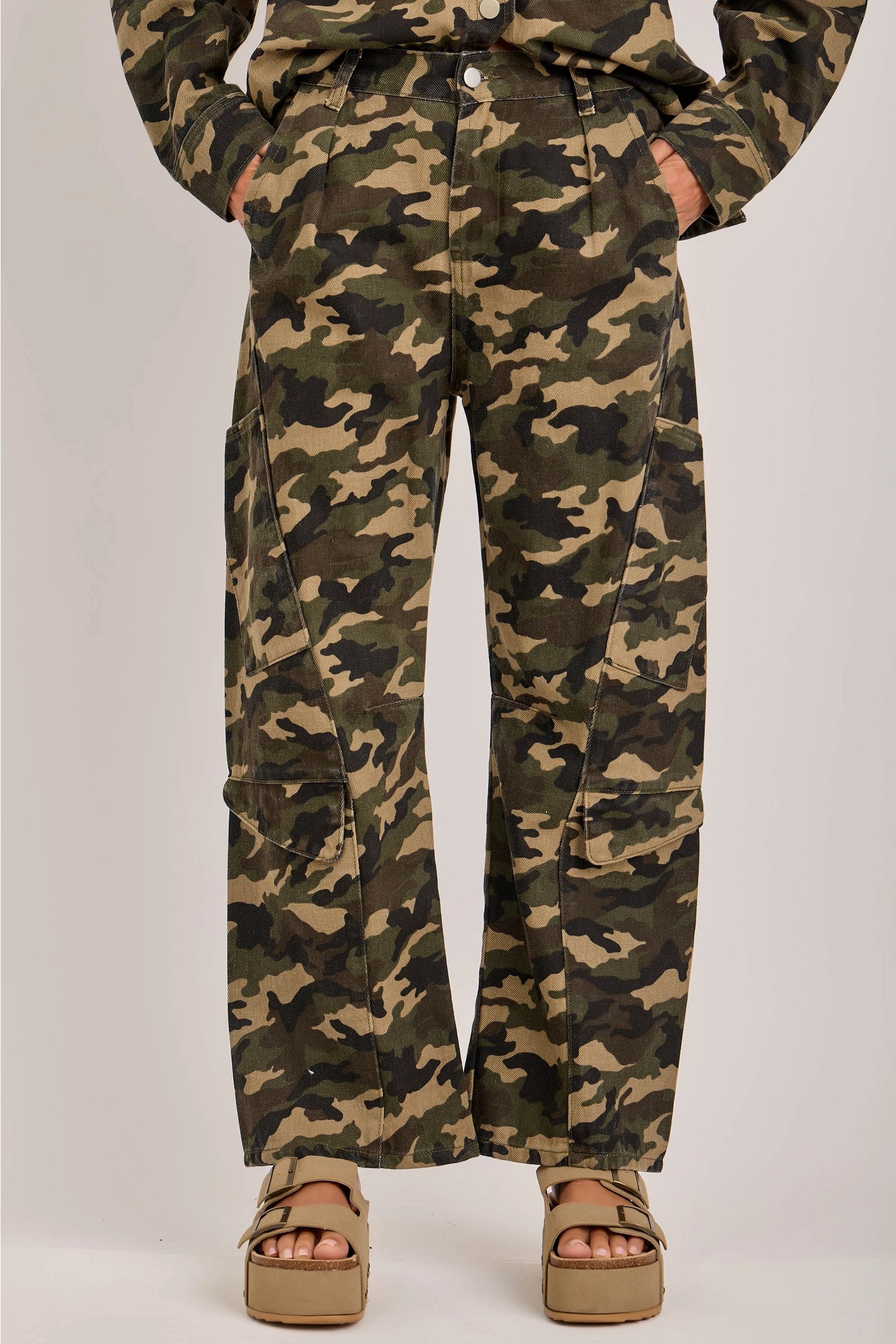 Terrain Mid-Rise Camo Cargo Pants with Utility Pockets