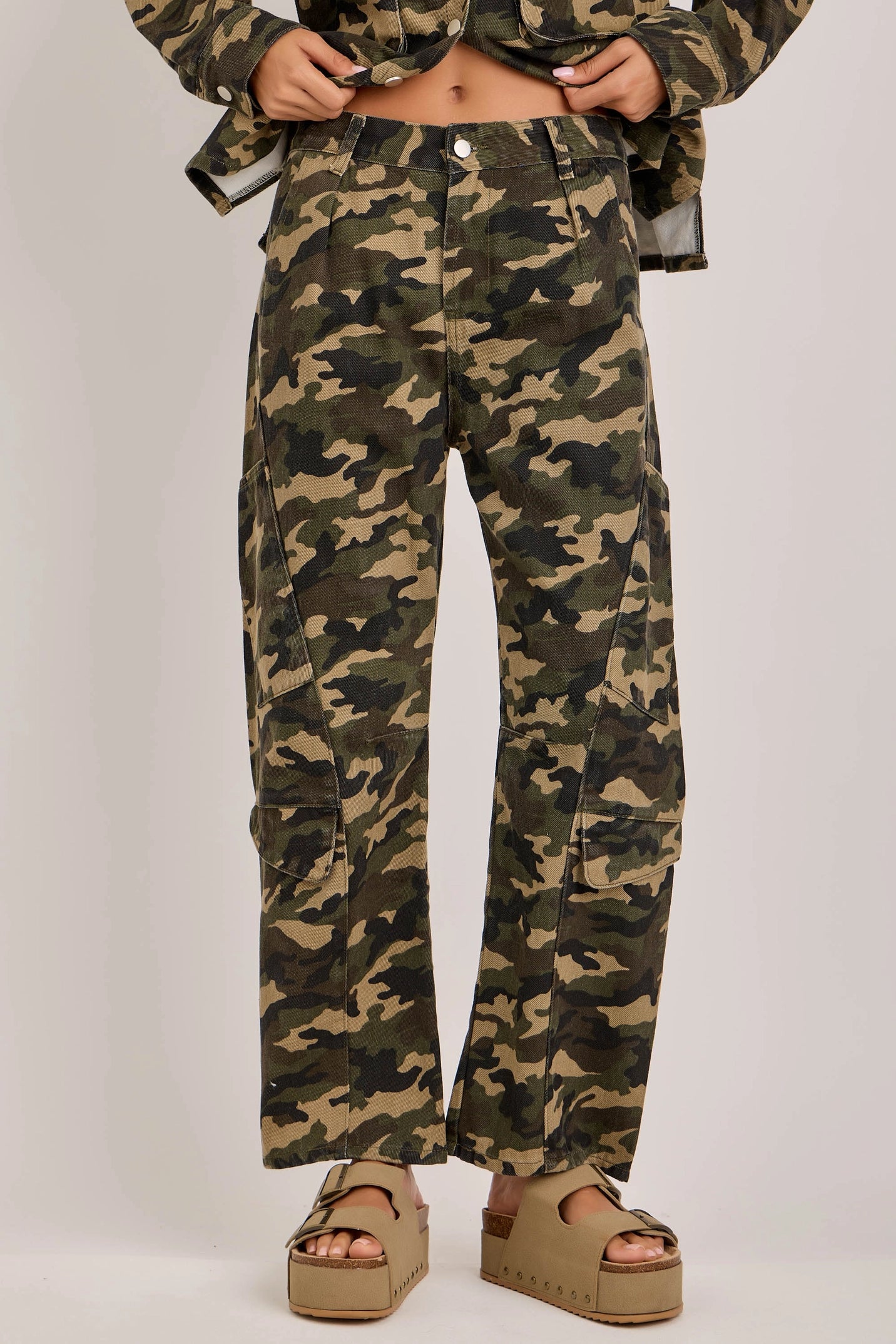 Terrain Mid-Rise Camo Cargo Pants with Utility Pockets