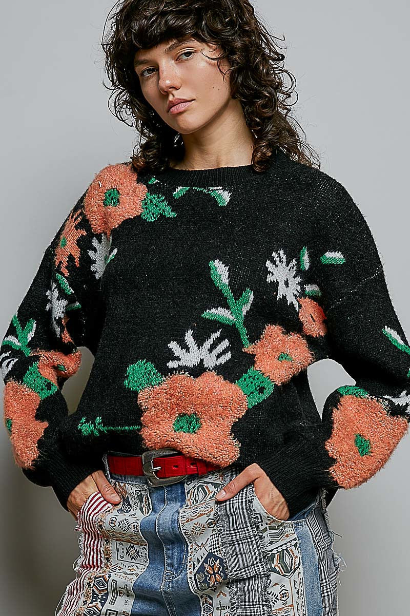 The Bloomer Floral Knit Sweater