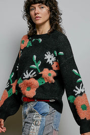 The Bloomer Floral Knit Sweater