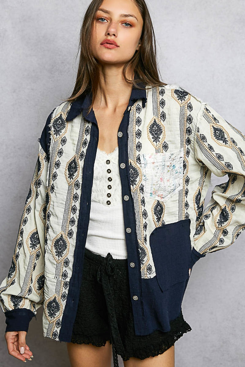 The Drifter's Daughter Button-Down Embroidered Shirt