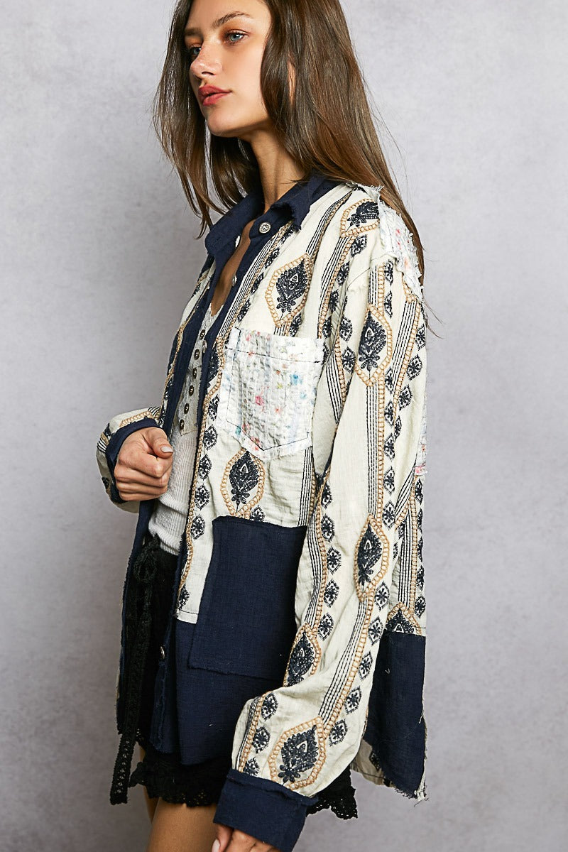 The Drifter's Daughter Button-Down Embroidered Shirt