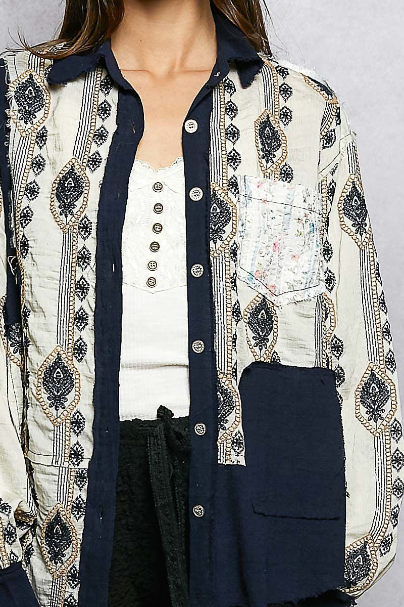 The Drifter's Daughter Button-Down Embroidered Shirt