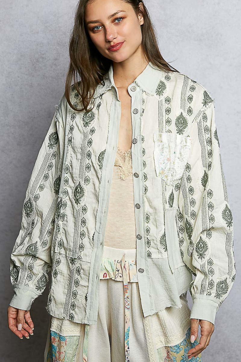 The Drifter's Daughter Button-Down Embroidered Shirt