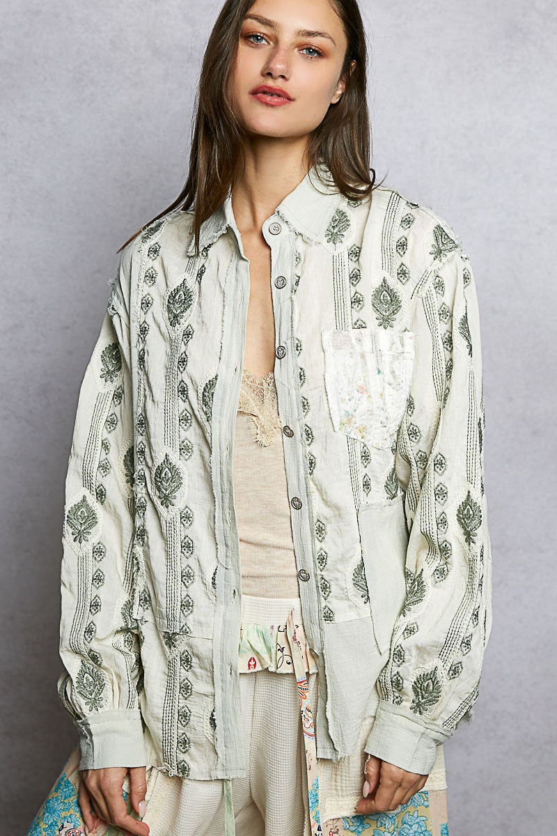The Drifter's Daughter Button-Down Embroidered Shirt