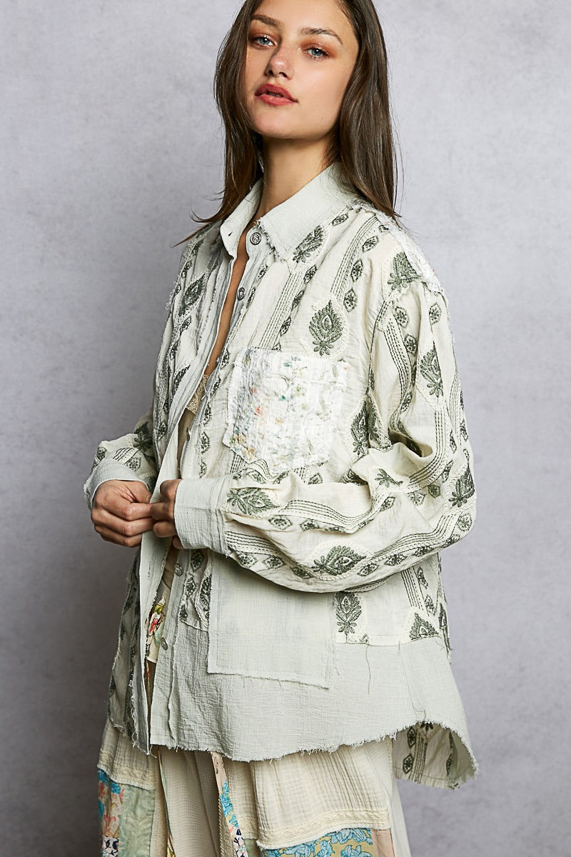 The Drifter's Daughter Button-Down Embroidered Shirt