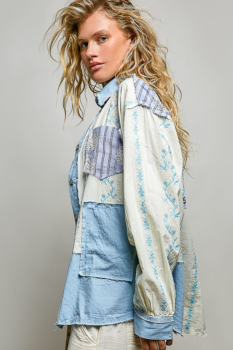 The Drifter's Daughter Button-Down Embroidered Shirt