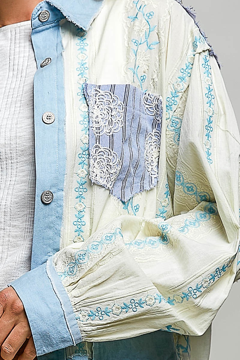 The Drifter's Daughter Button-Down Embroidered Shirt