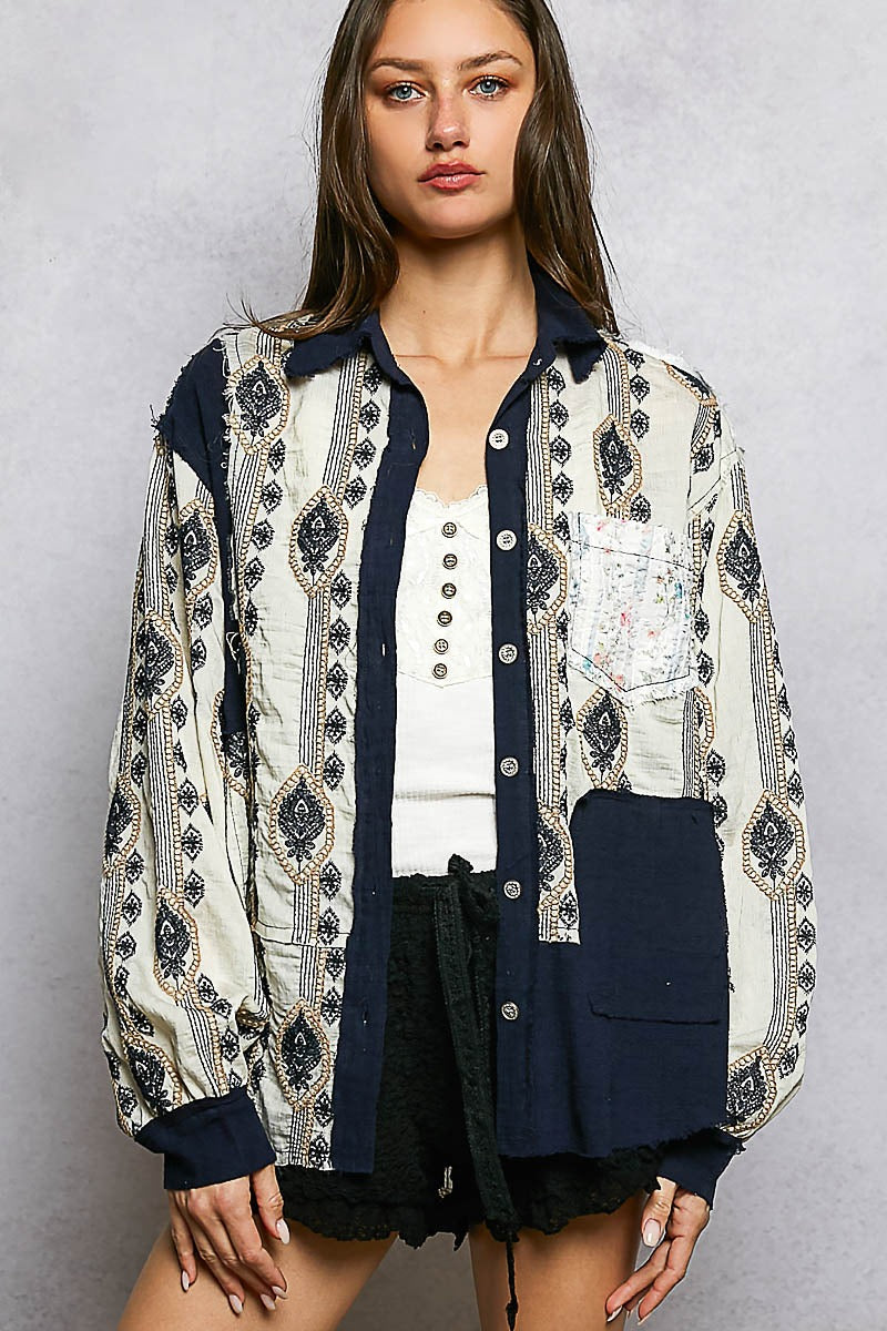 The Drifter's Daughter Button-Down Embroidered Shirt