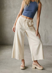 The Essential Washed Terry Knit Wide-Leg Pants