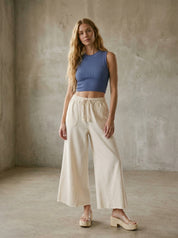 The Essential Washed Terry Knit Wide-Leg Pants