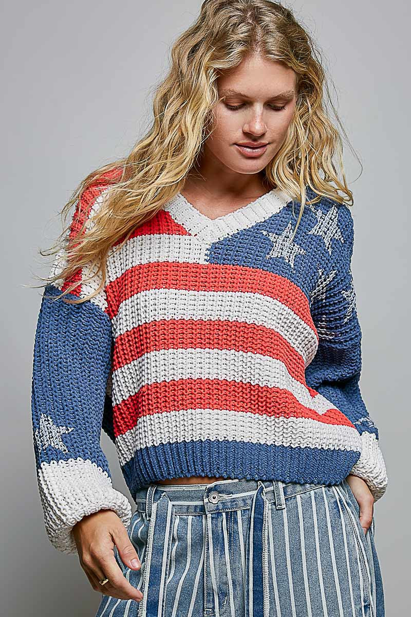 The Founder V-Neck Chenille Knit Sweater