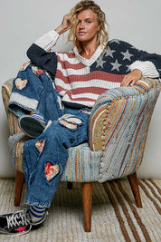 The Founder V-Neck Chenille Knit Sweater