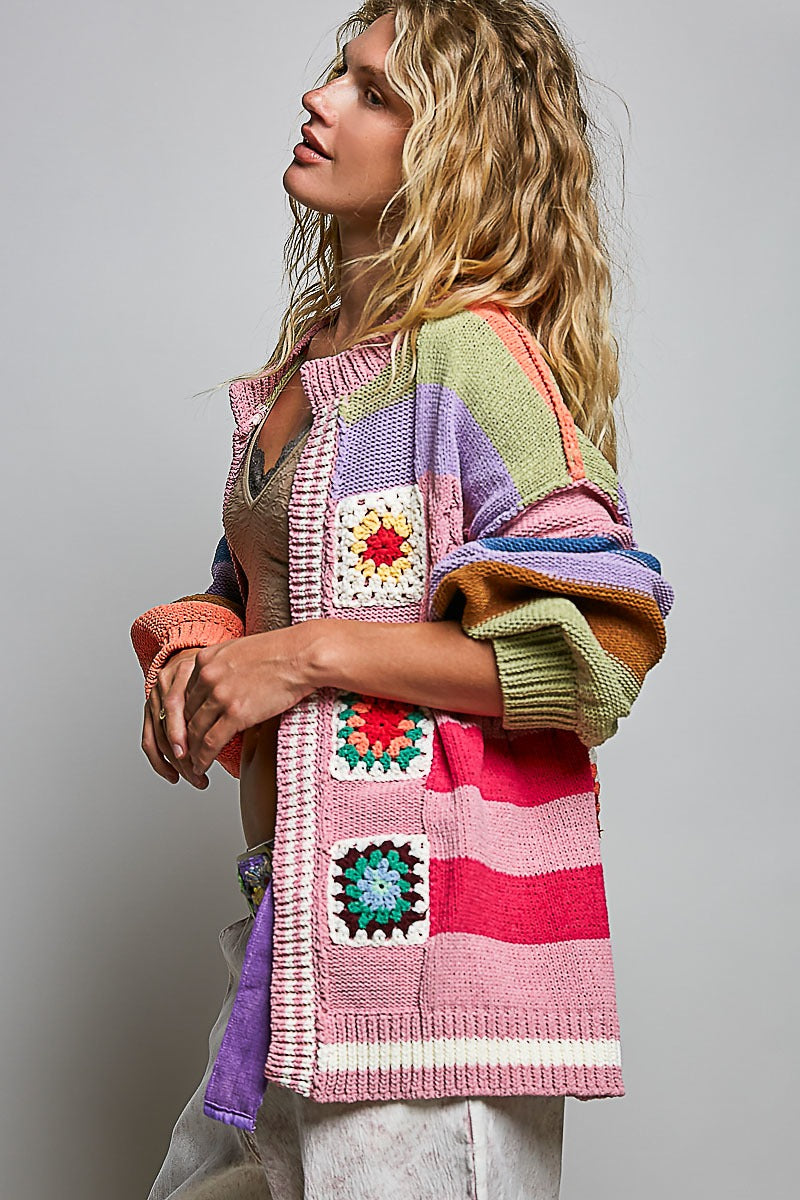 The Maker Balloon Sleeve Chenille Cardigan