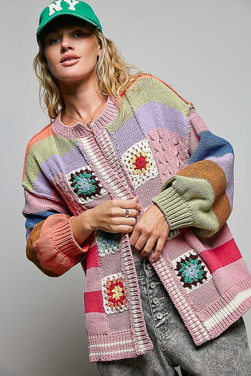 The Maker Balloon Sleeve Chenille Cardigan