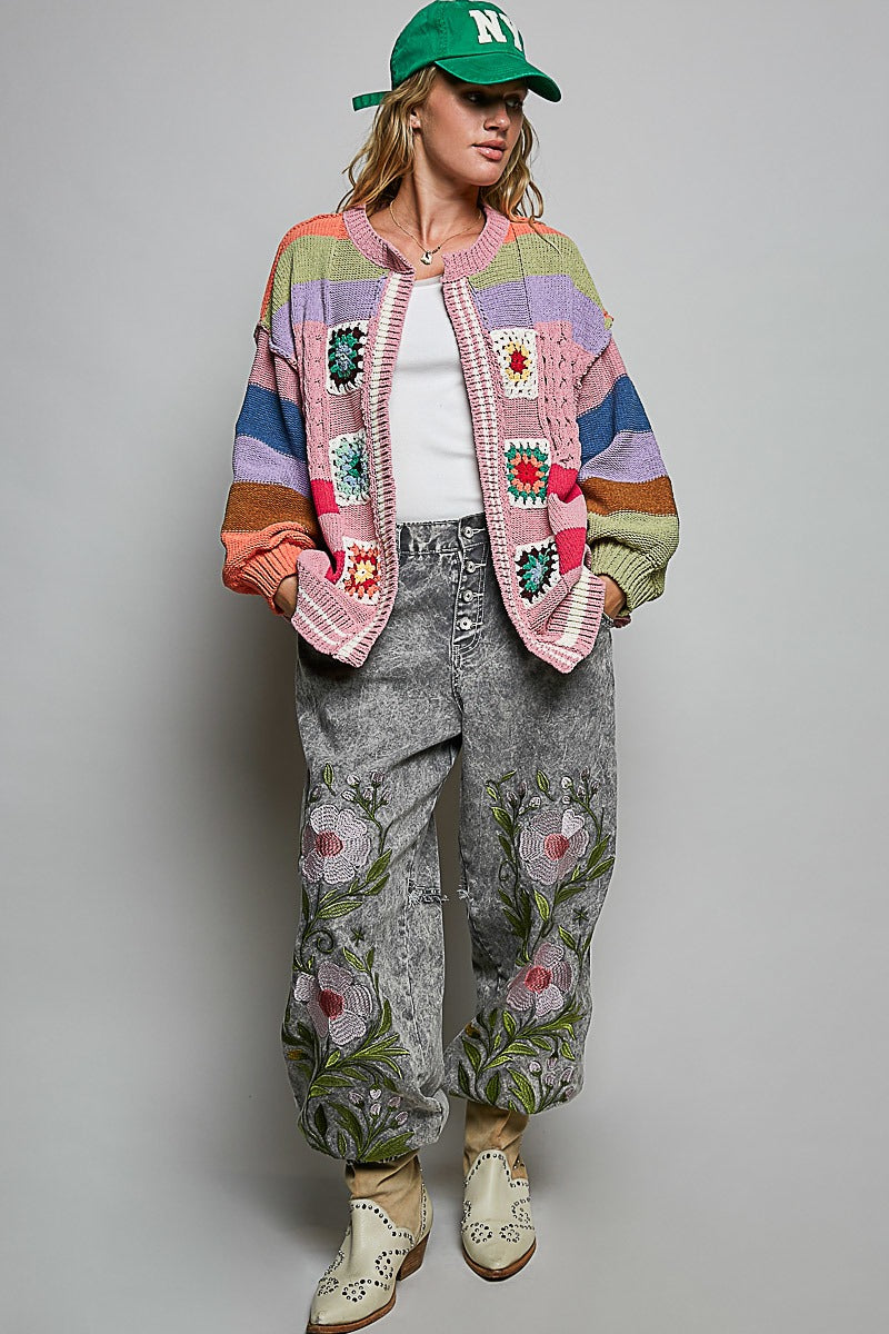 The Maker Balloon Sleeve Chenille Cardigan