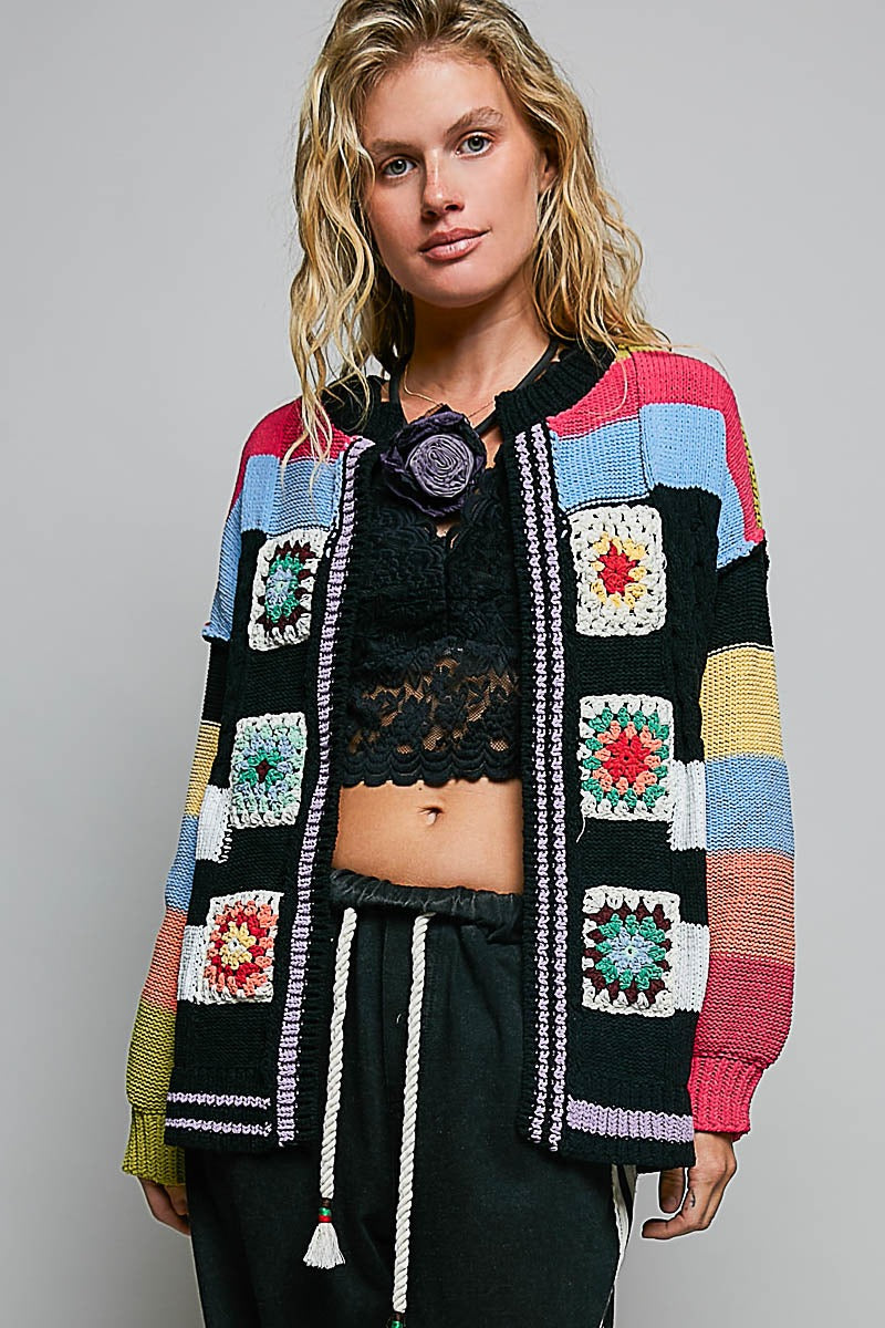 The Maker Balloon Sleeve Chenille Cardigan