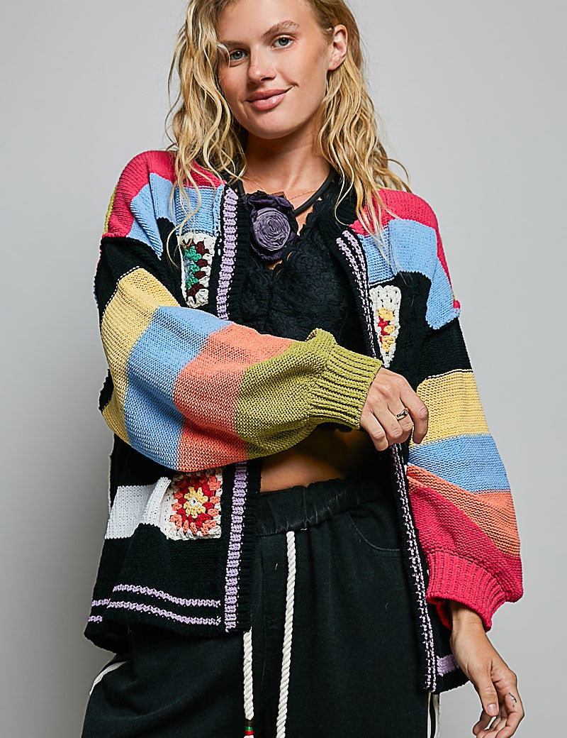 The Maker Balloon Sleeve Chenille Cardigan