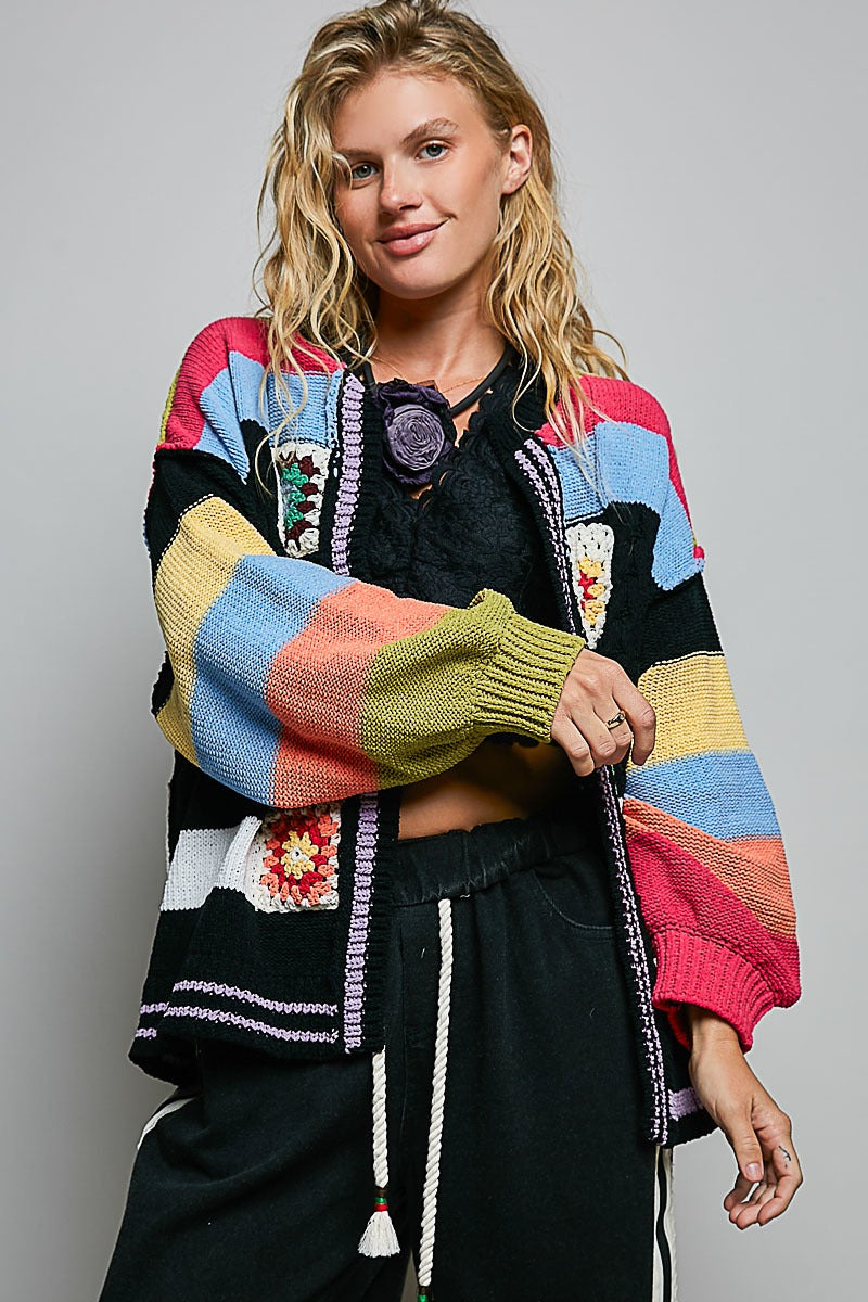 The Maker Balloon Sleeve Chenille Cardigan