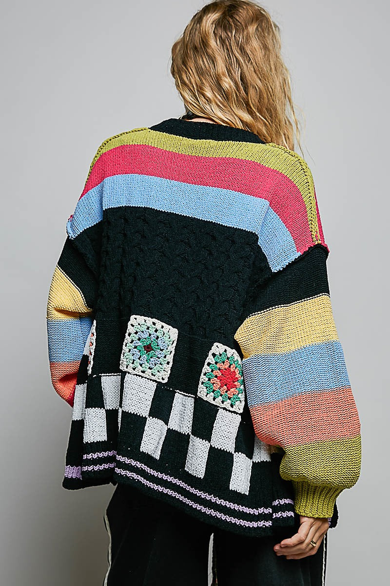 The Maker Balloon Sleeve Chenille Cardigan