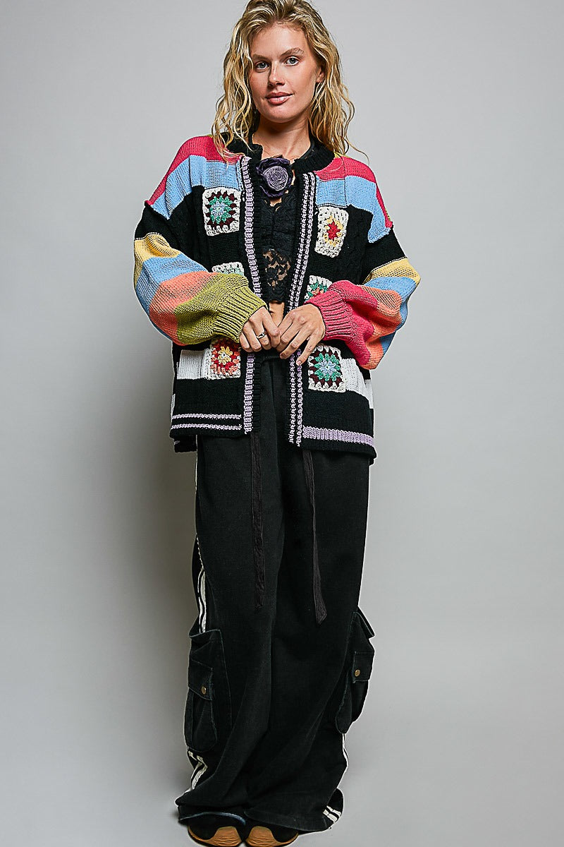 The Maker Balloon Sleeve Chenille Cardigan
