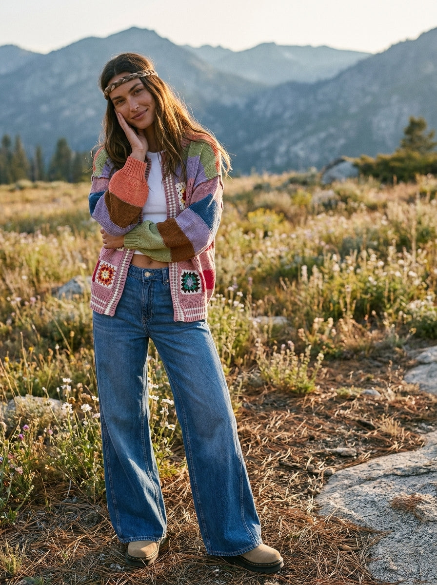 The Maker Balloon Sleeve Chenille Cardigan