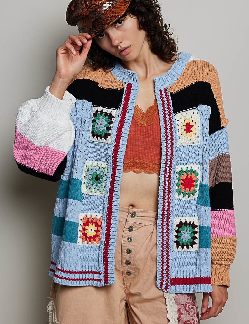 The Maker Balloon Sleeve Chenille Cardigan