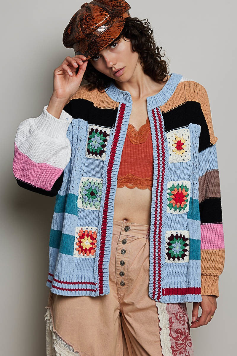 The Maker Balloon Sleeve Chenille Cardigan