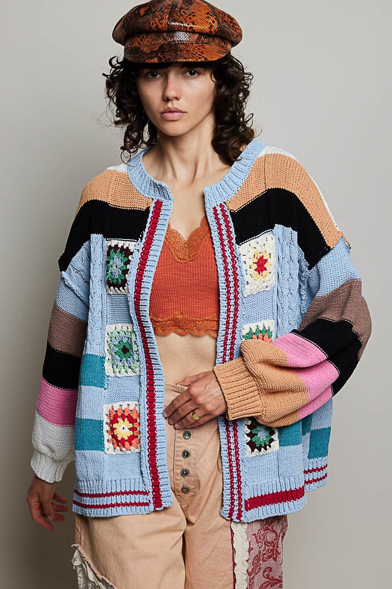 The Maker Balloon Sleeve Chenille Cardigan