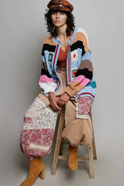 The Maker Balloon Sleeve Chenille Cardigan