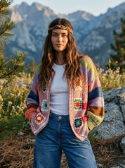 The Maker Balloon Sleeve Chenille Cardigan