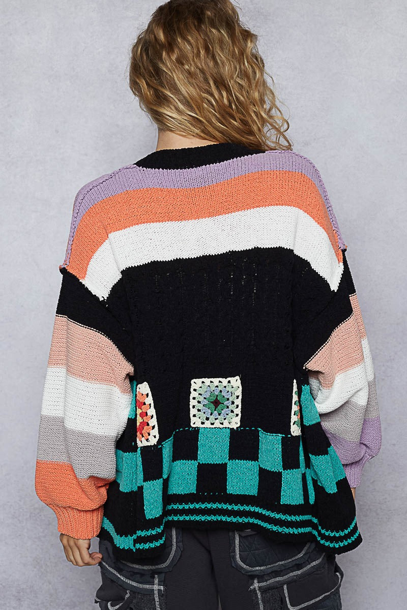 The Maker Balloon Sleeve Chenille Cardigan