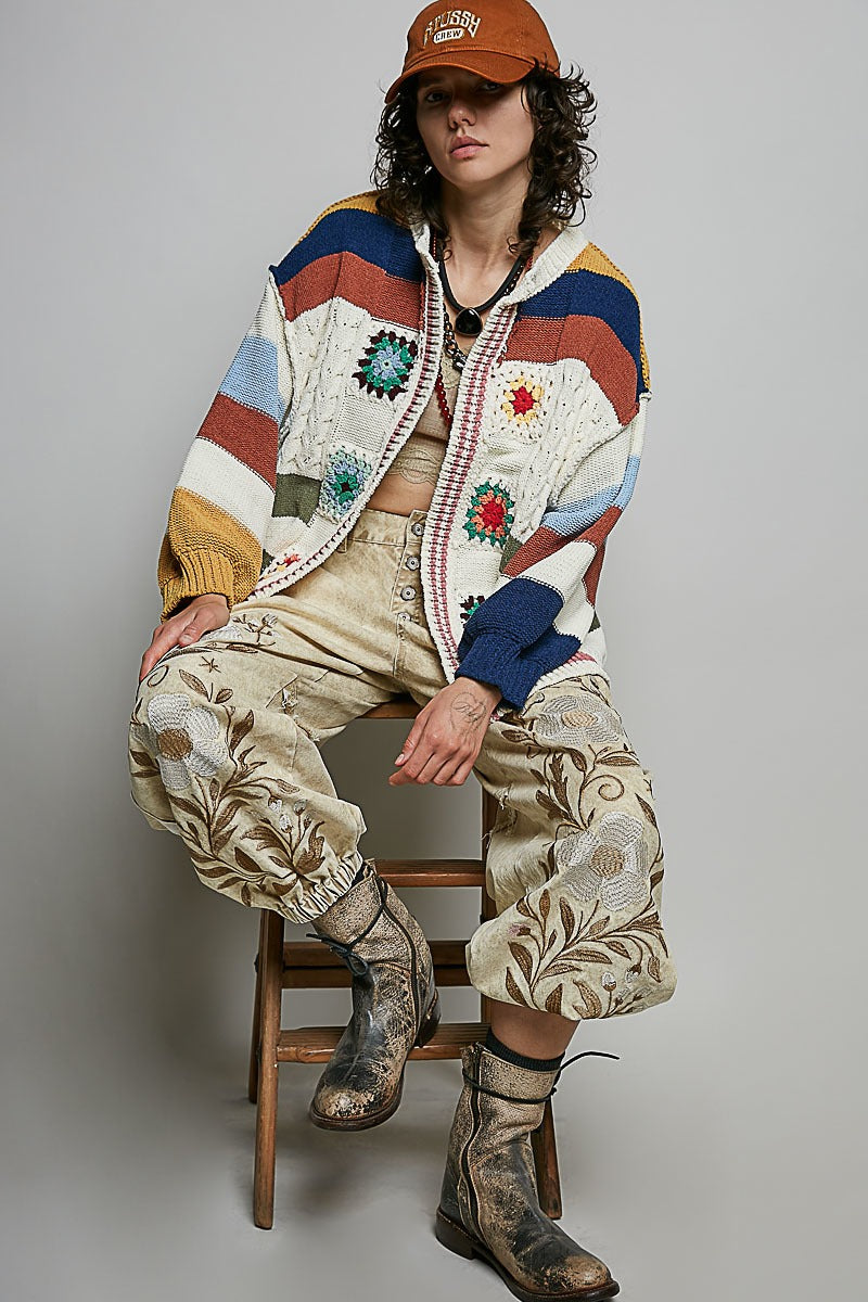 The Maker Balloon Sleeve Chenille Cardigan