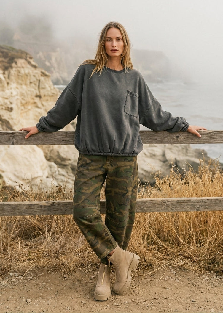 The One Pocket Oversized Mineral Wash Pullover