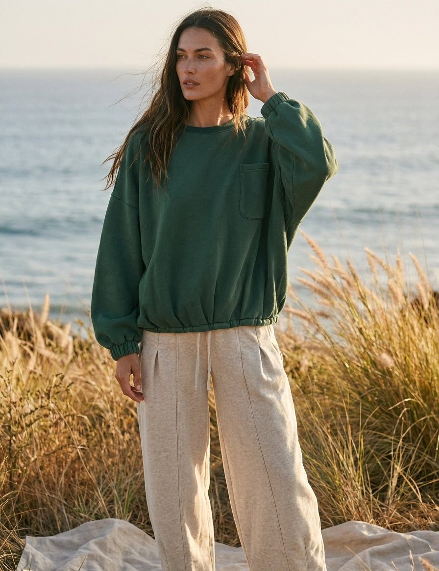 The One Pocket Oversized Mineral Wash Pullover