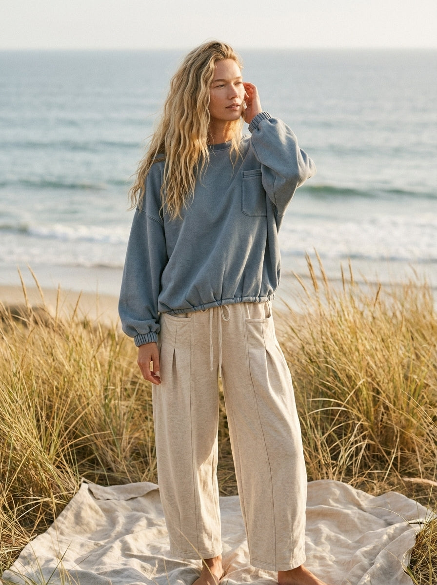 The One Pocket Oversized Mineral Wash Pullover