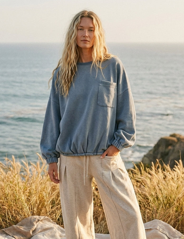 The One Pocket Oversized Mineral Wash Pullover