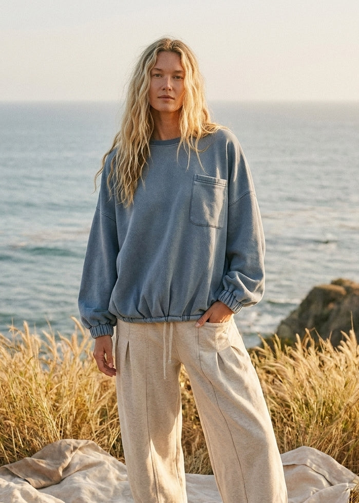 The One Pocket Oversized Mineral Wash Pullover