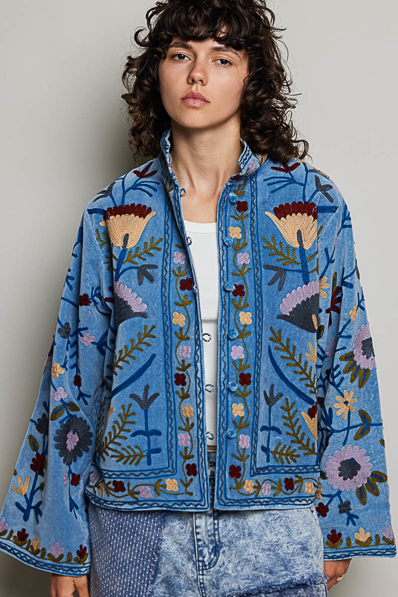 The Poet Textured Velvet Jacket