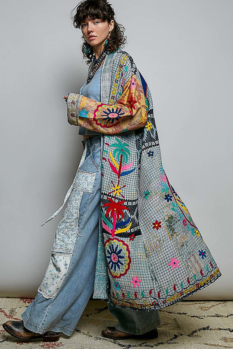 The Storyteller Patchwork & Embroidery Maxi Duster