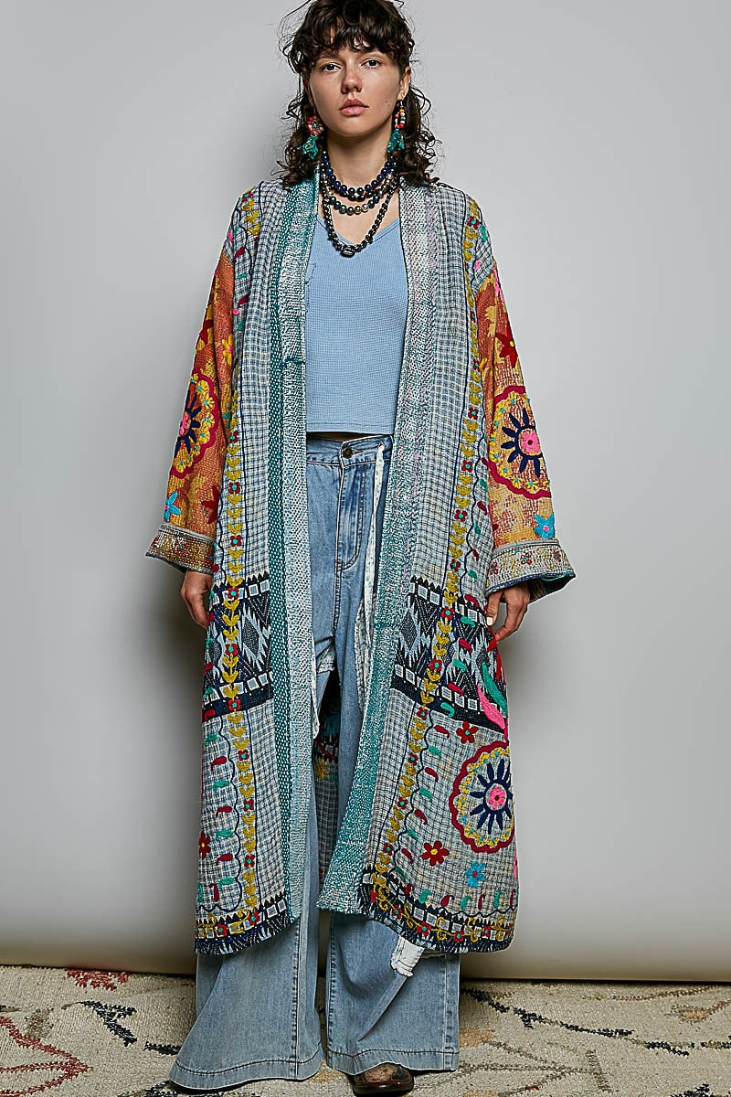 The Storyteller Patchwork & Embroidery Maxi Duster